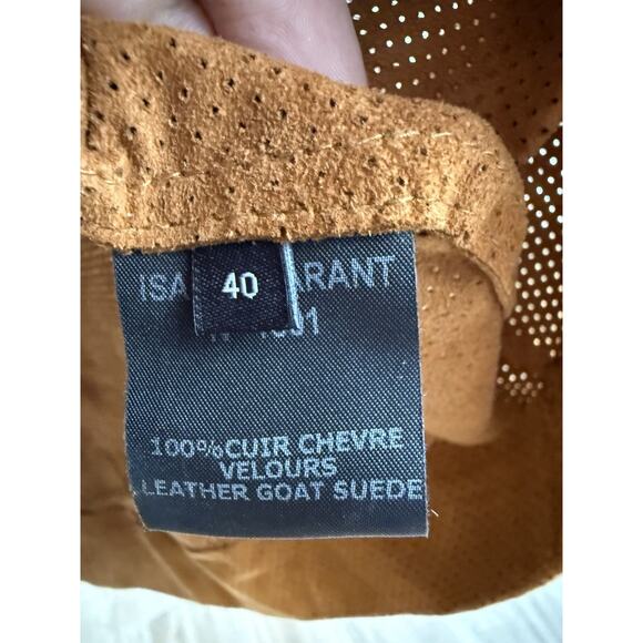 Isabel Marant Goat Suede Mini Shift Dress Size 40 US 8 Leather Tan - Picture 13 of 15